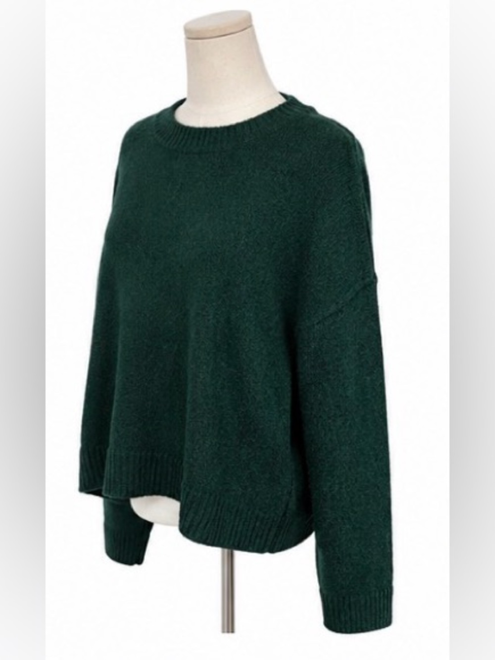 Vince Camuto Medium Forest Green Oversized Crewneck Sweater